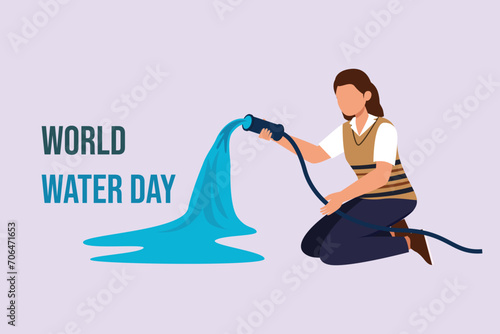 World water day concept. Colored flat vector illustration isolated.