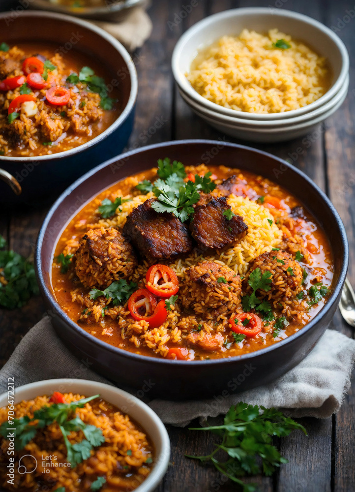 Nigerian Jellof rice and chicken. Nigerian Jellof rice and chicken.