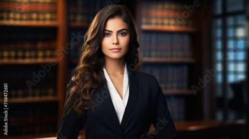 Young woman Lawyer standing over isolated background
