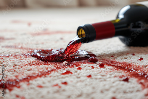 Spilled Red Wine on Carpet photo