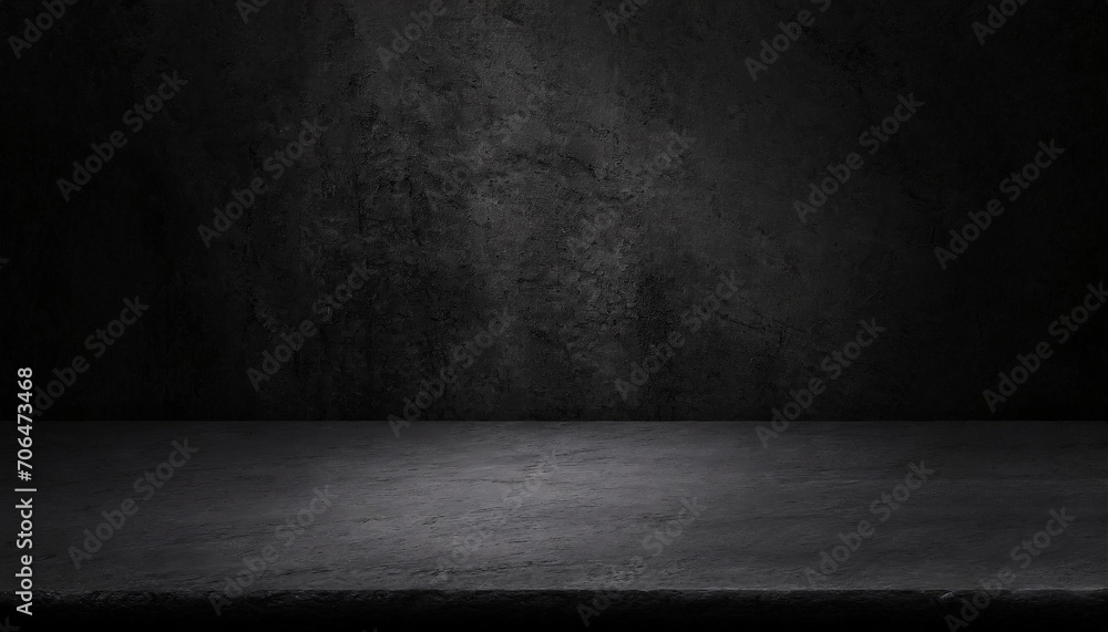 A minimalist dark concrete stage with a textured concrete backdrop, showcasing a grunge aesthetic. ideal for product displays, presentations, or digital backgrounds. - obrazy, fototapety, plakaty 
