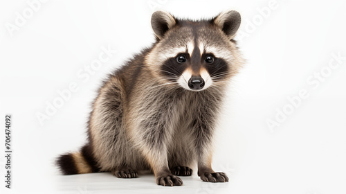 isolated raccoon on white background