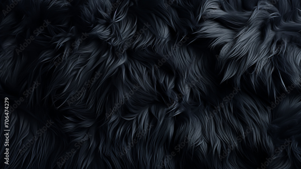 dark black fur texture. - obrazy, fototapety, plakaty 