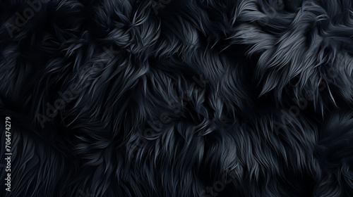 dark black fur texture. photo
