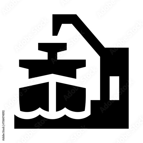 Cargo Container Ship Solid Icon