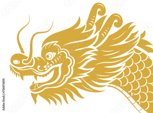 Dragon head Chinese new year decoration element