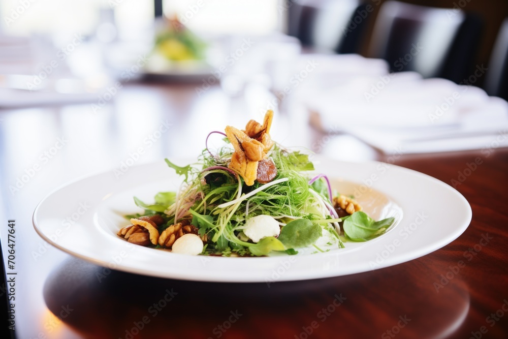 fig and walnut salad with goat cheese on mixed greens fig and walnut salad with goat cheese on mixed greens