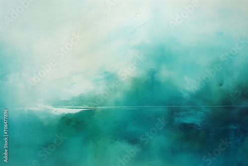 Abstract acrylic painting in jade tone for background. Generative AI image. photo