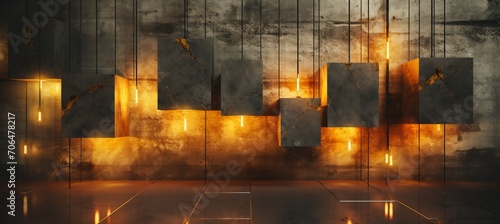 Double Exposure Urban Concrete Light Texture Abstract Banner with Copy Space for Content