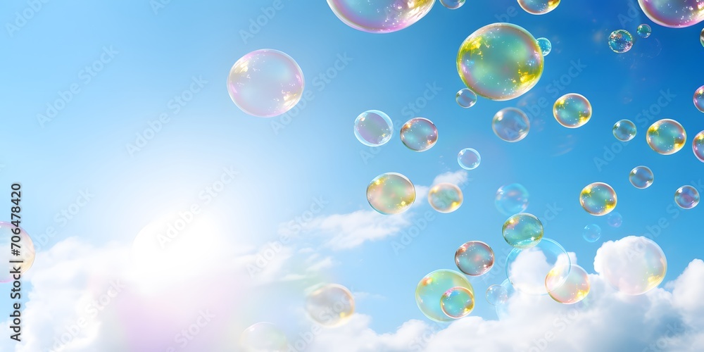 soap bubbles sky panorama background