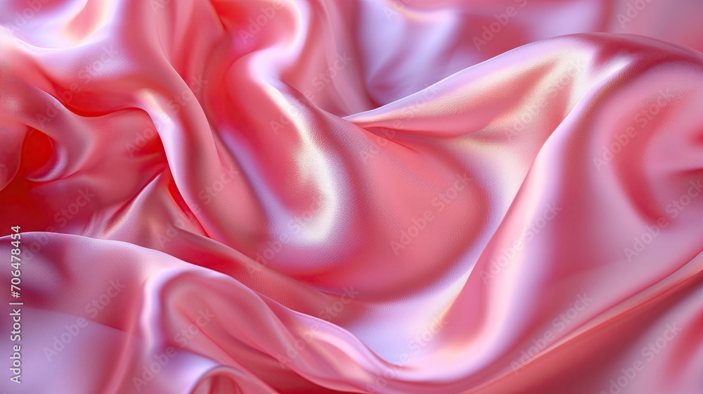 Fototapeta premium Rose pink silk fabric, satin, flowing and smooth