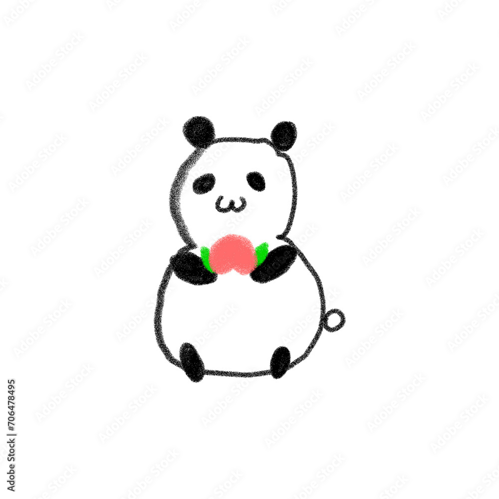 桃とパンダ