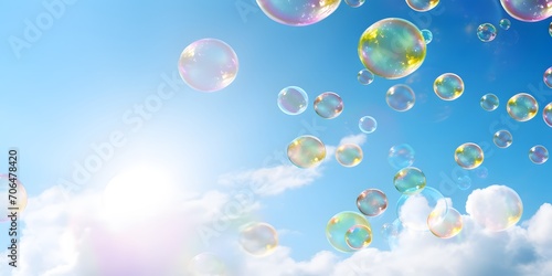 soap bubbles sky panorama background