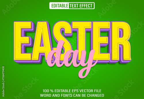 Fototapeta Naklejka Na Ścianę i Meble -  Editable 3d text style effect - Easter Day text effect Template
