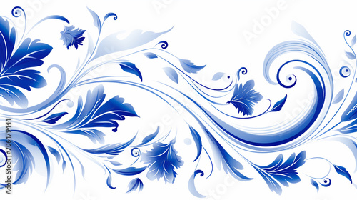Floral in blue and white. abstract botanical pattern.