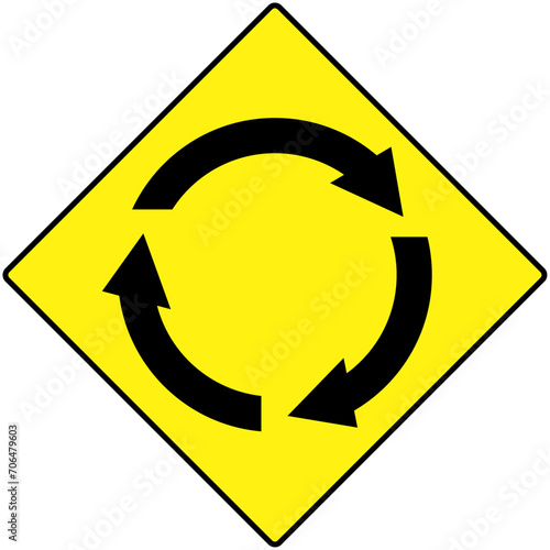 Roundabout Sign, Circle road sign