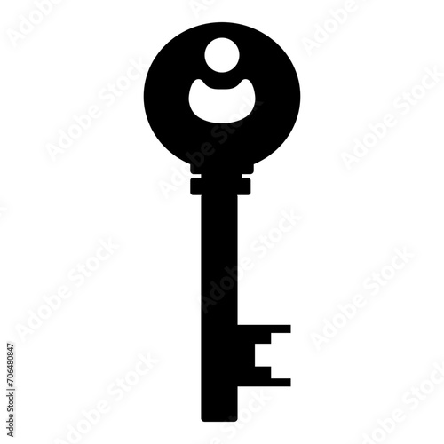 Old door key icon isolated on white background. Vector illustration for any design.