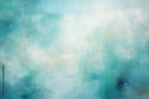 Abstract acrylic painting in aqua tone for background. Generative AI image.