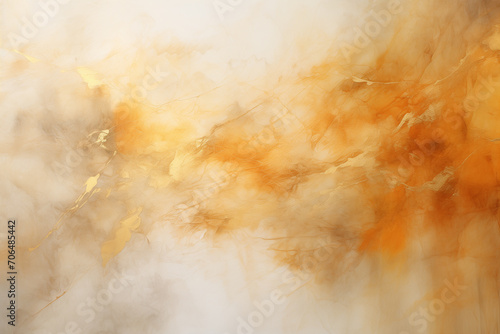 Abstract acrylic painting in gold tone for background. Generative AI image. © pomiti