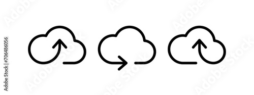 Cloud icons. Clouds with arrows. Vector icons