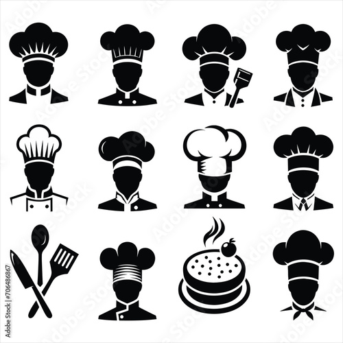 chef hat silhouettes , chef hat  character silhouettes , kitchen silhouettes , chef cap silhouettes photo