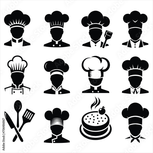 chef hat silhouettes , chef hat  character silhouettes , kitchen silhouettes , chef cap silhouettes