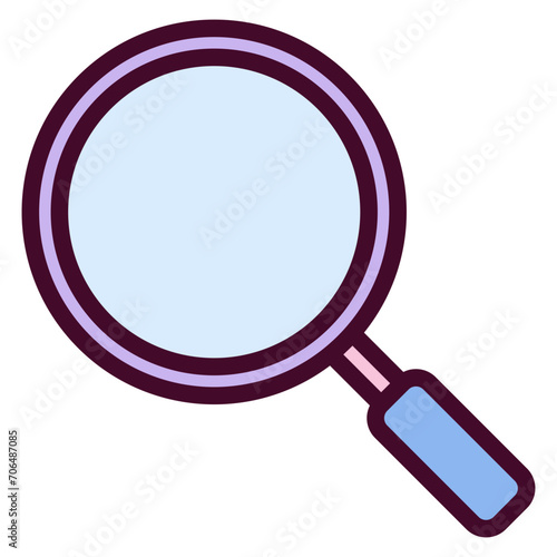 Magnifying Outline Colour Icon
