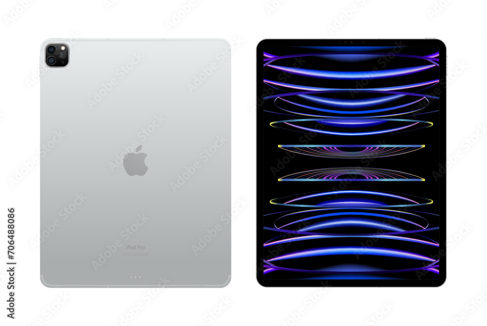 Vecteur Stock Apple iPad Pro Silver color, isolated on white background ...