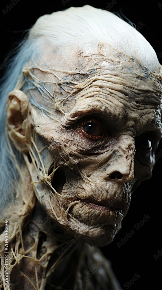 A close-up of the face of a damned soul, contorted in agony A close-up of the face of a damned soul, contorted in agony