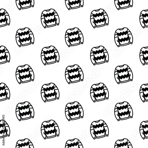 Seamless pattern. Original vector illustration. The icon of a warm knitted sweater with a pattern.