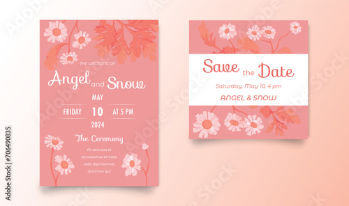 Two invitation cards for the wedding celebration