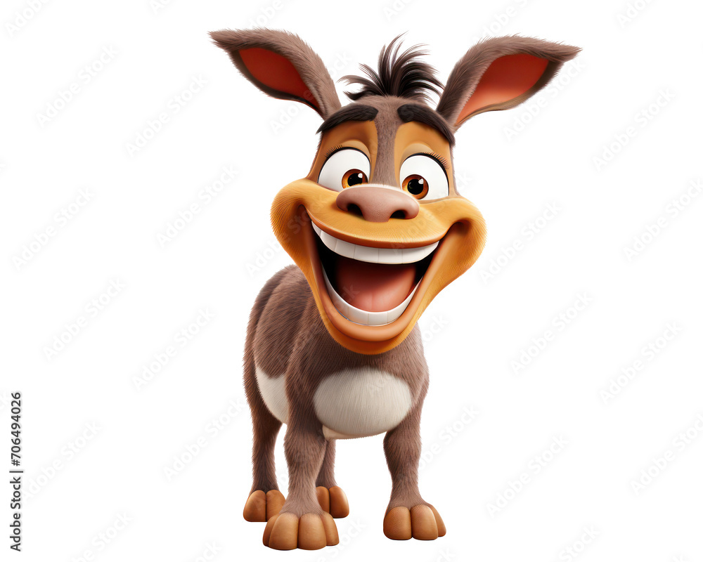 Donkey cartoon isolated