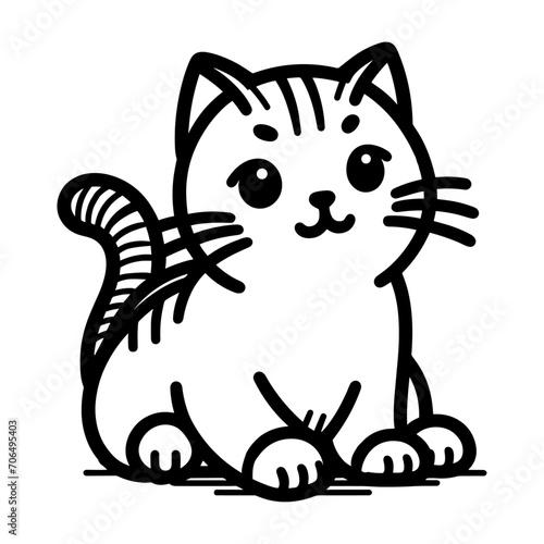 cute cat. with white background