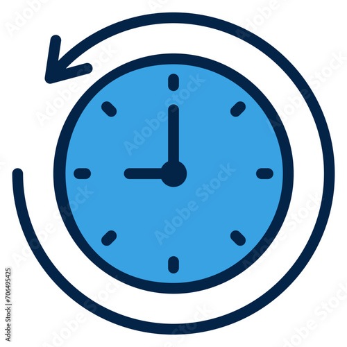 History Blue Colour Icon