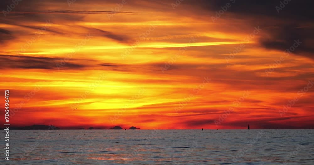 Sunset on over the mediterranean sea in France Sunset on over the mediterranean sea in France