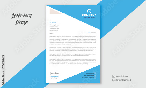 Professional and clean, modern, creative letterhead design, business proposal letter. 
