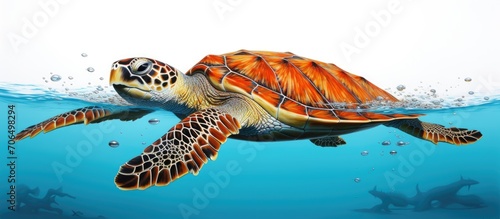 Hawksbill turtle, Eretmochelys imbricata, sea turtles.