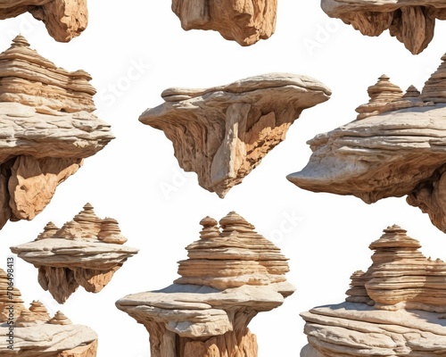 Isolated Floating Rock Formations