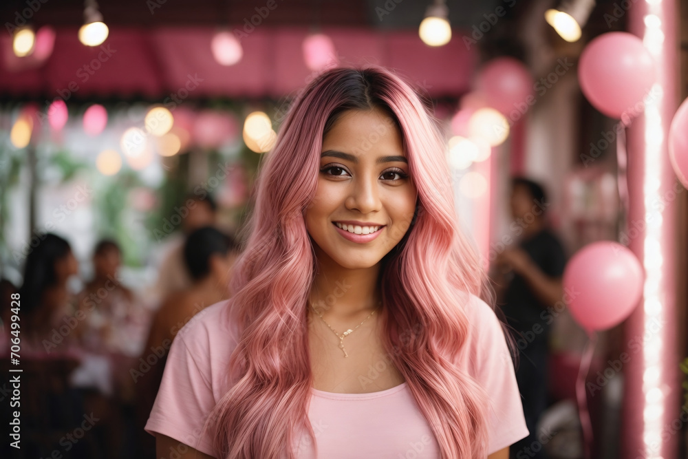 young woman portrait in the birthday party