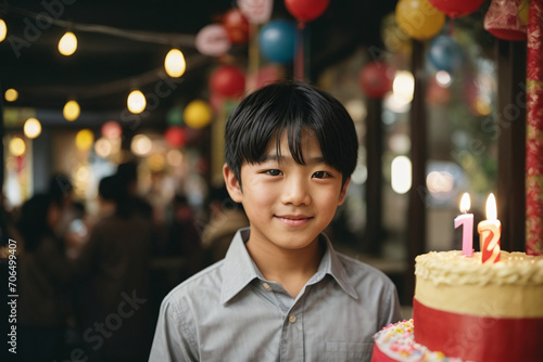 child holding birthday cake