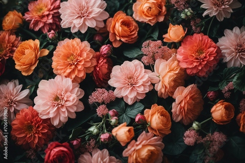 red and yellow chrysanthemum flowers background