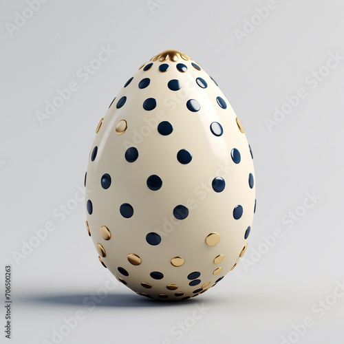 Easter egg with a polka dot pattern photo