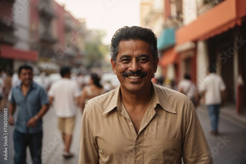 portrait of a Mexican man in the city