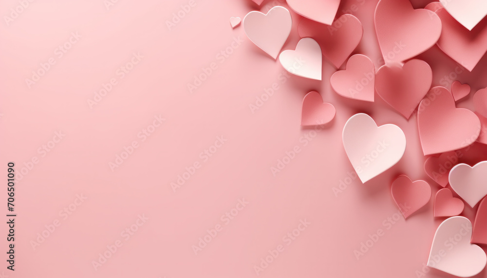 Symbolize love on Valentine's Day with an elegant heart-shaped background paper in pink. Ideal for cards and designs.ai generative