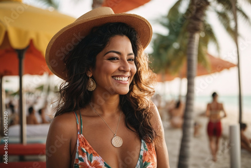 portrait of a adult woman in the Miami beach © Magic Art