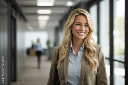 portrait of a businesswoman, blond hair