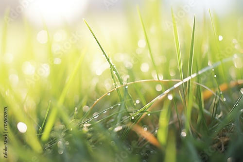 dew on green grass close-up