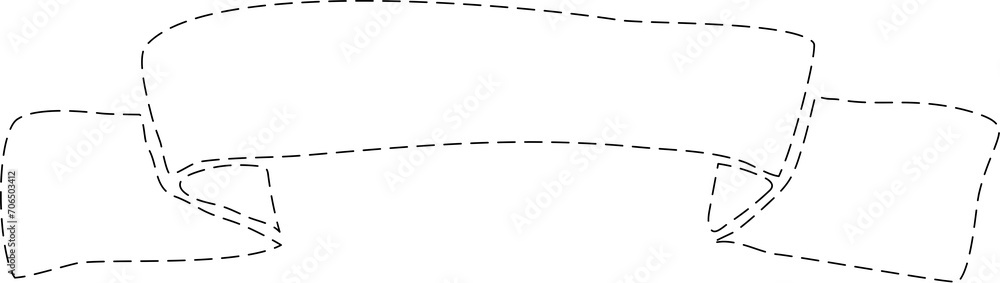 Ribbons and banner dashed line Ribbons and banner dashed line