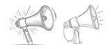 Public horn speaker in One continuous line drawing.