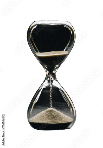 Cut out glass hourglass